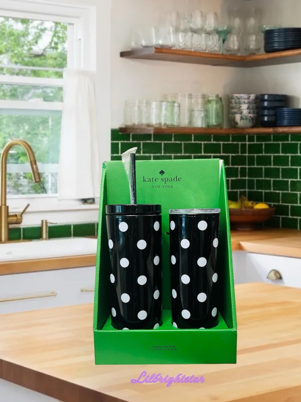 🆕♠️ Kate Spade New York Polka Dot Tumbler Set NWT